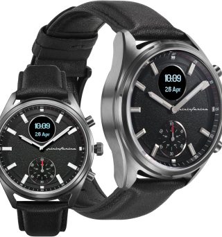 pininfarina Hybrid Sintesi Smart Watch, Heart Rate Monitoring, Fitness Tracker, Genuine Leather Strap, Sleep Monitoring, GPS Tracker, 30-Day Battery Life, Android & iOS Compatible