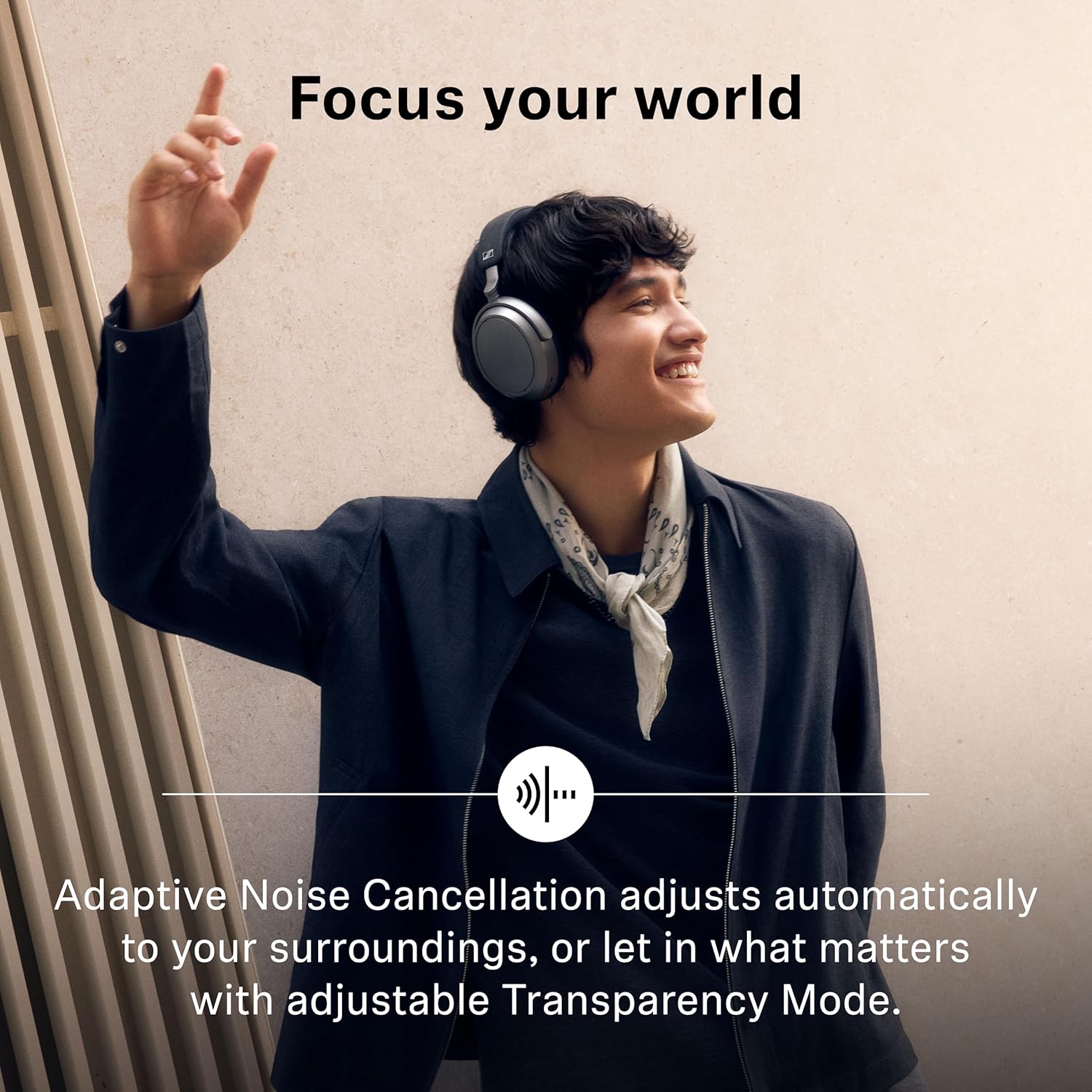 Sennheiser Momentum 4 Wireless Noise Cancelling Headphones - Bluetooth Headset for Crystal-Clear Calls with Adaptive Noise Cancellation, Over-Ear Headphones, 60h Battery Life, Folding Design, Black - Image 4