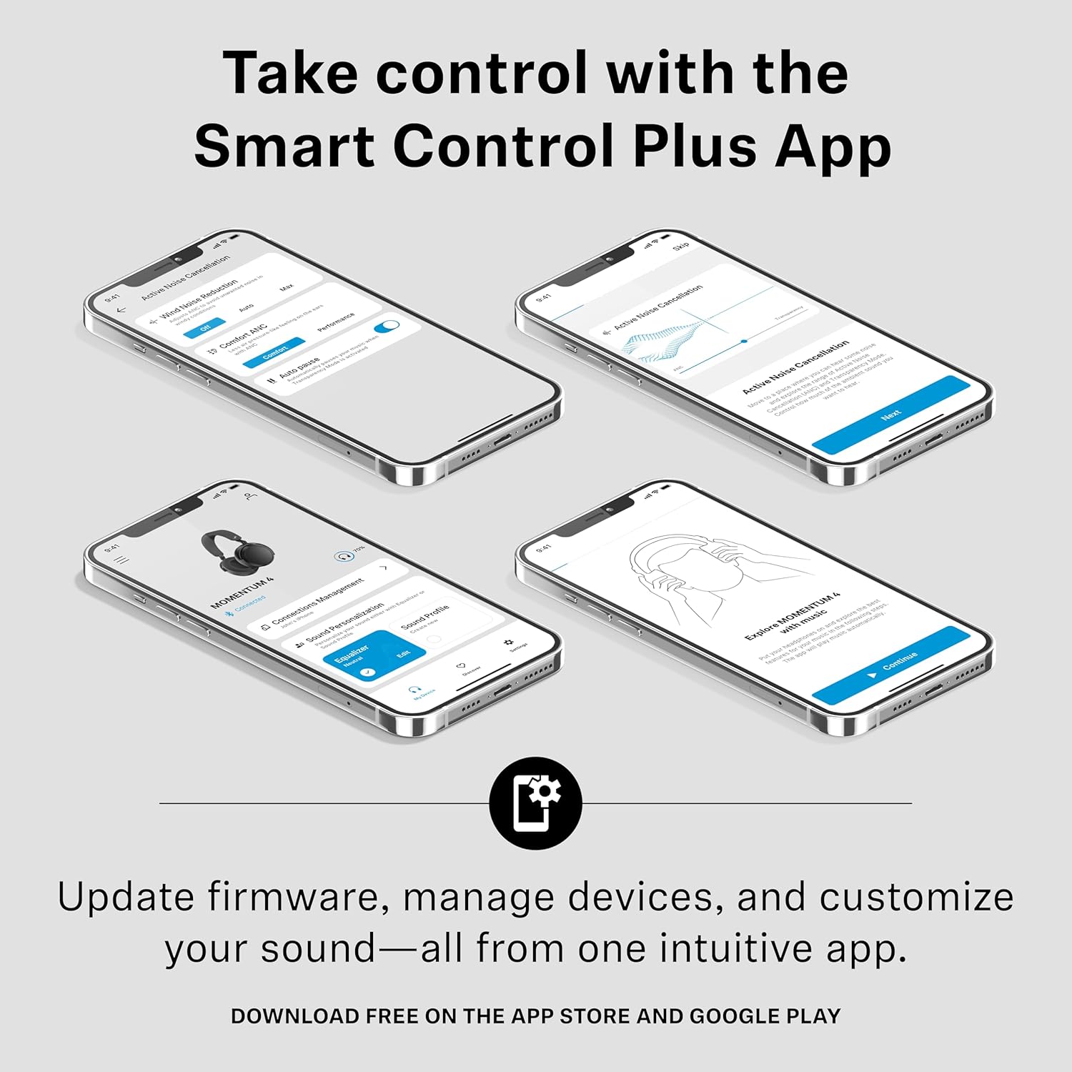 Sennheiser Momentum 4 Wireless Noise Cancelling Headphones - Bluetooth Headset for Crystal-Clear Calls with Adaptive Noise Cancellation, Over-Ear Headphones, 60h Battery Life, Folding Design, Black - Image 6